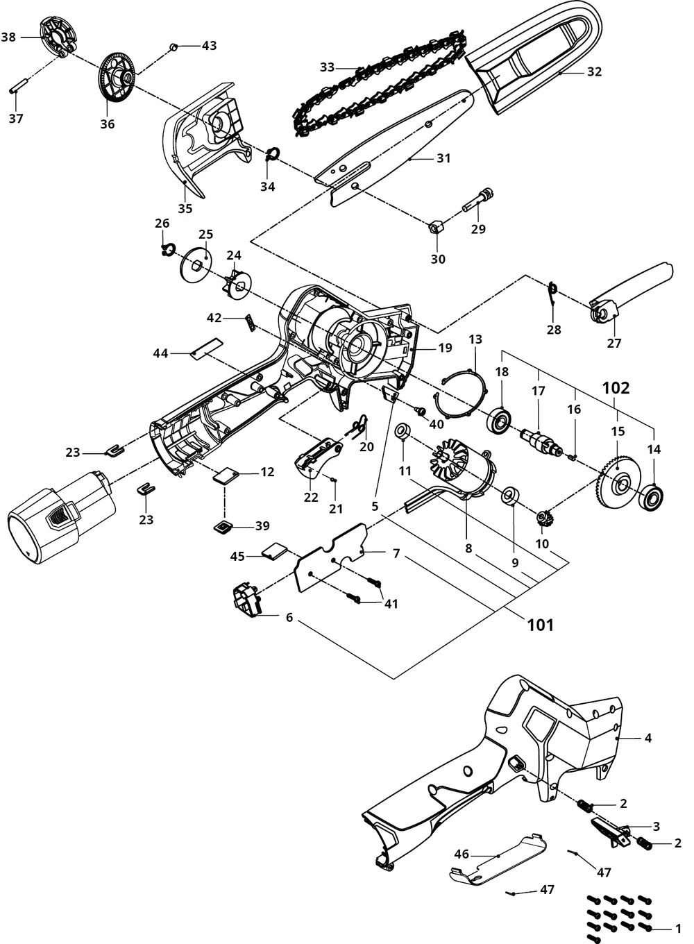 12V 100mm Chainsaw