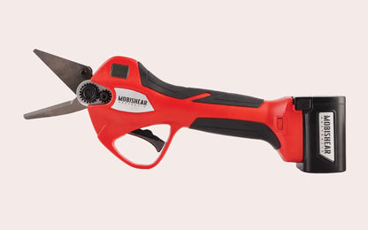Mobishear battery powered hoof trimming secateur with Australian made foot paring blades attached